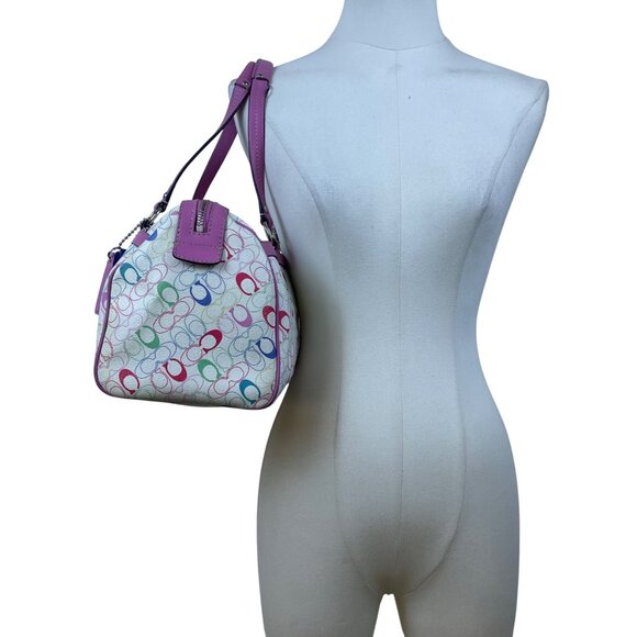 Coach Signature Tote with Pink and Multicolor Design - Picture 14 of 15